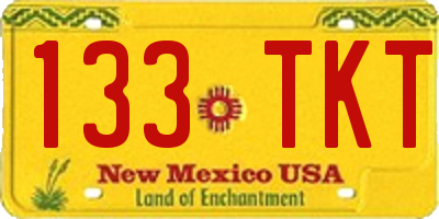 NM license plate 133TKT