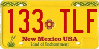 NM license plate 133TLF