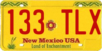 NM license plate 133TLX