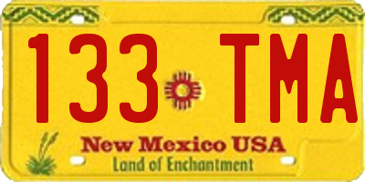 NM license plate 133TMA