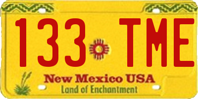 NM license plate 133TME