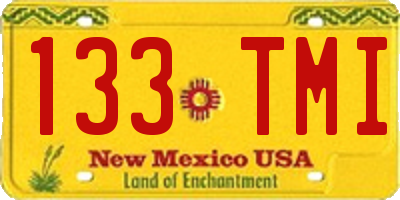 NM license plate 133TMI
