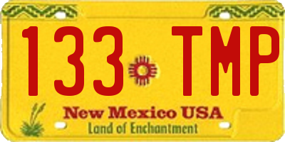 NM license plate 133TMP