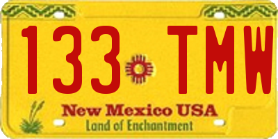 NM license plate 133TMW