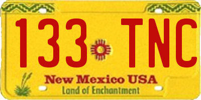 NM license plate 133TNC