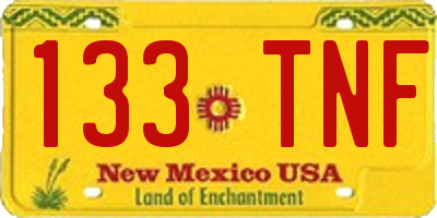 NM license plate 133TNF