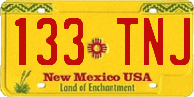 NM license plate 133TNJ