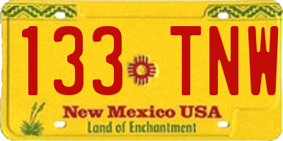 NM license plate 133TNW