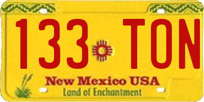 NM license plate 133TON