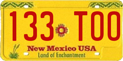 NM license plate 133TOO