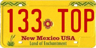 NM license plate 133TOP