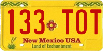 NM license plate 133TOT