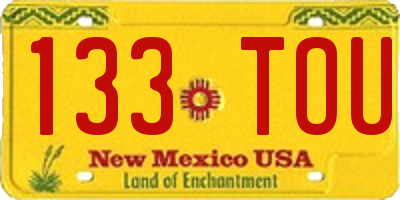 NM license plate 133TOU