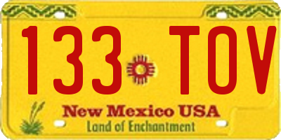 NM license plate 133TOV