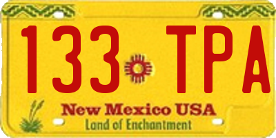 NM license plate 133TPA