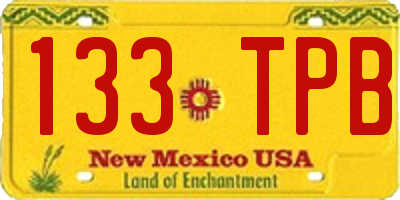 NM license plate 133TPB