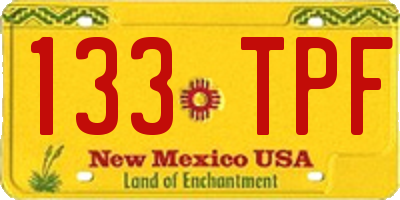 NM license plate 133TPF