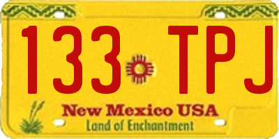 NM license plate 133TPJ