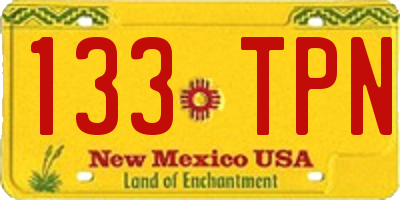 NM license plate 133TPN