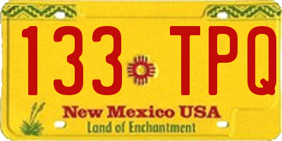 NM license plate 133TPQ