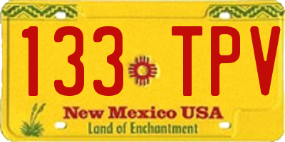 NM license plate 133TPV