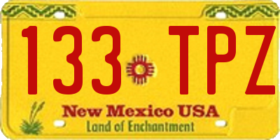 NM license plate 133TPZ