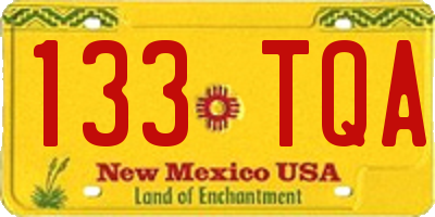 NM license plate 133TQA