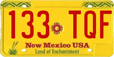 NM license plate 133TQF