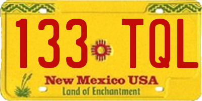 NM license plate 133TQL