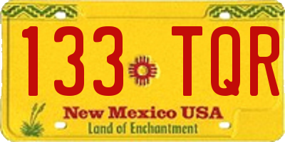 NM license plate 133TQR