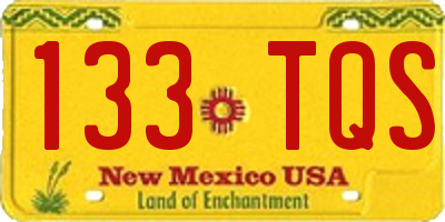 NM license plate 133TQS