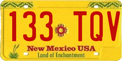 NM license plate 133TQV