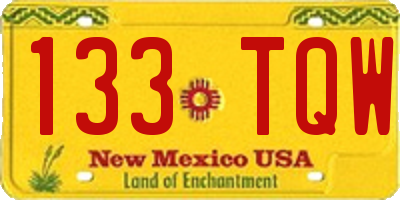 NM license plate 133TQW