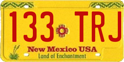 NM license plate 133TRJ