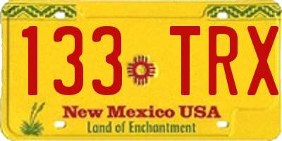 NM license plate 133TRX