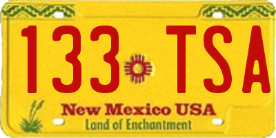 NM license plate 133TSA