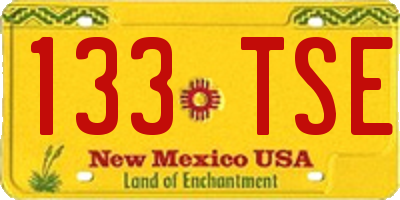 NM license plate 133TSE