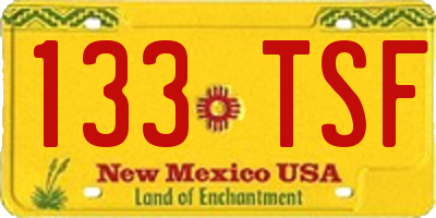NM license plate 133TSF