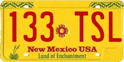 NM license plate 133TSL