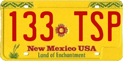 NM license plate 133TSP