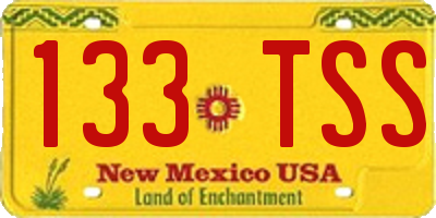 NM license plate 133TSS
