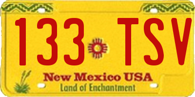 NM license plate 133TSV