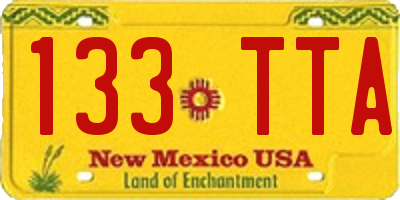NM license plate 133TTA