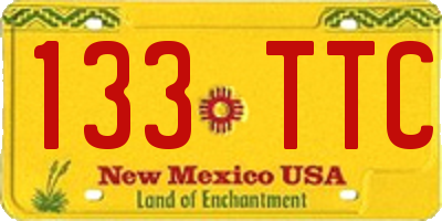NM license plate 133TTC