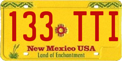NM license plate 133TTI