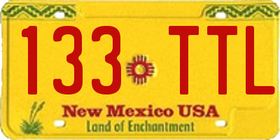 NM license plate 133TTL
