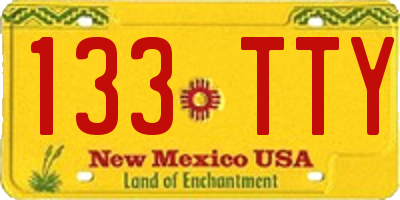 NM license plate 133TTY