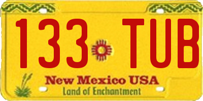 NM license plate 133TUB