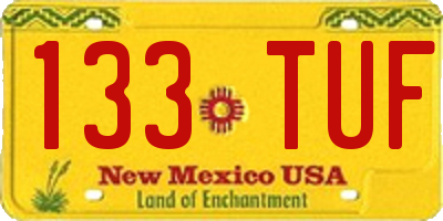 NM license plate 133TUF