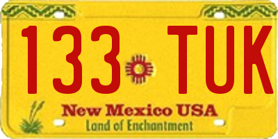 NM license plate 133TUK